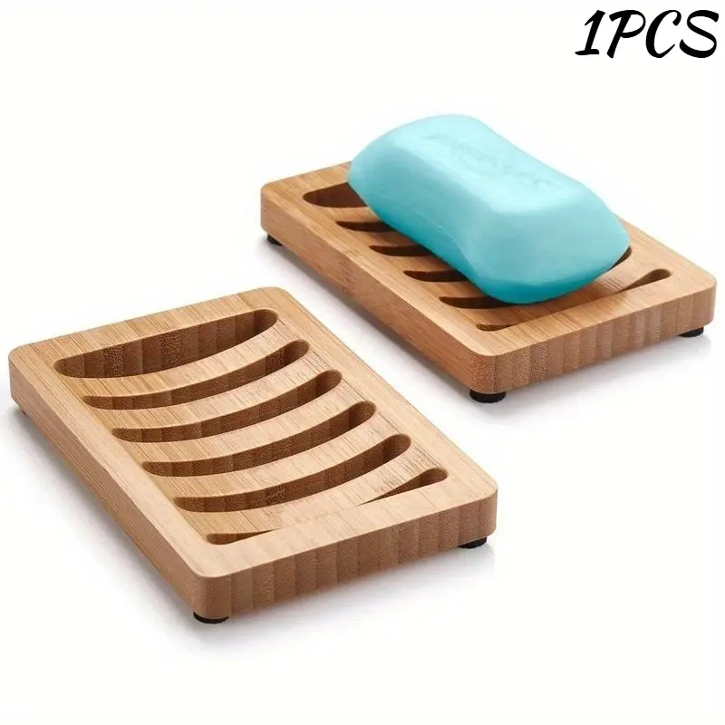 1pc Soap Box Natural Bamboo Dishes Bath Soap Holder Bamboo Case Tray Wooden Prevent Mildew Drain Box Bathroom Washroom Tools