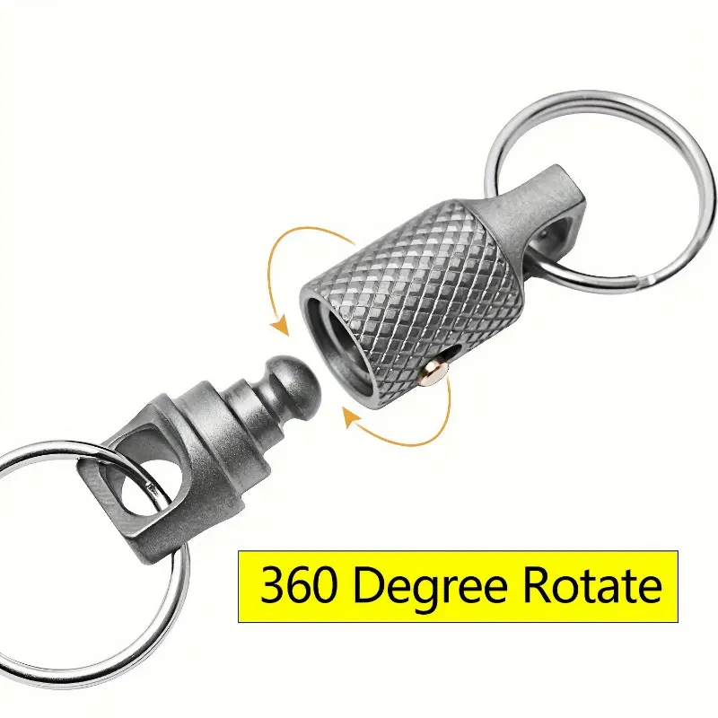 Men's Minimalist Dark Grey Titanium Alloy Keychain - 1pc Simple Casual Quick-Release Rotatable Ring, 360-Degree Rotation, Non-Braided Durable Key Organizer for Everyday Use (Do Not Wash), Metal, Rotating Ring, Men's Stuff