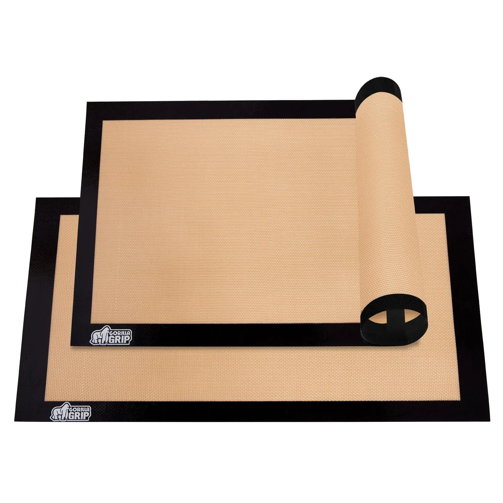 GORILLA GRIP Food Grade Reusable Nonstick Silicone Baking Mat,Oven Safe Cookie Sheet Liners, Up to 500 Degrees, No Mess Easy Clean Pastry Mats, Kitchen Essentials