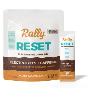 Rally Reset™ Coffee-Flavored Hydration Stick - Natural Caffeine, Electrolytes, B Vitamins, Low Calorie, Keto-Friendly, 12 Single-Serve Packs