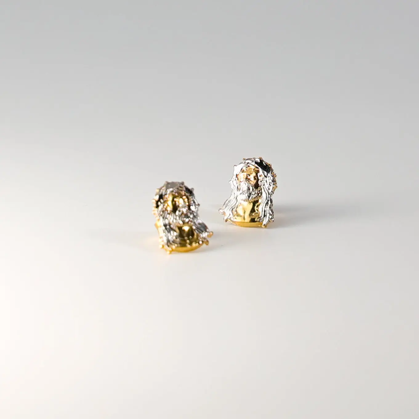 14K Gold Jesus Face Earrings - Model 1327