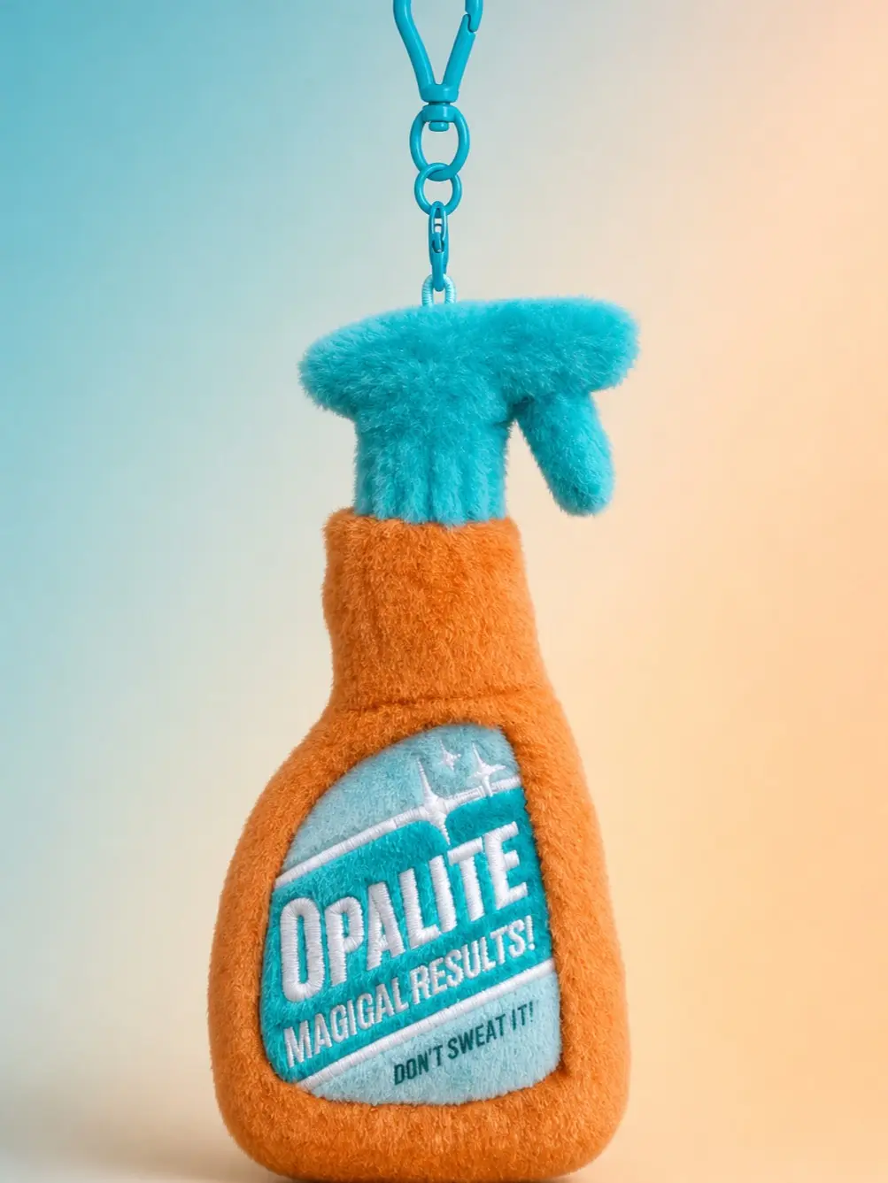 Opalite Perfume Atomizer Keychain with Plush Charm, Refillable Travel Perfume Spray Bottle, Cute Bag Charm Accessory for Women and Girls