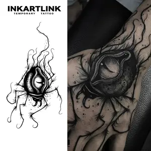 INKARTLINK magic art tattoo 2 pieces,Devil Eye,waterproof, semi-permanent, long-lasting, temporary, simple fake stickers, for party,