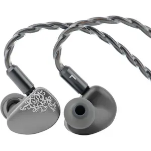 Kiwi Ears Cadenza II 10mm Titanium Driver in Ear Monitor, HiFi Wired IEM Earphones with KARS 2.0, Precise Tonal Balance, CNC Aluminum Faceplate for Musicians Audiophiles Gaming (Grey)