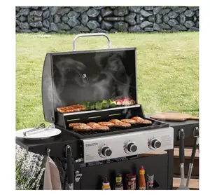 Royal Gourmet Cart Style with Front Storage Basket Black 3 -Burner Liquid Propane Gas Grill