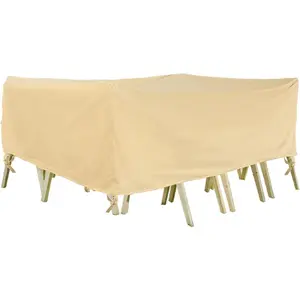 Outdoor Furniture Covers, Rectangular patio table cover,  for Outdoor patio set cover, Dining table cover, 160" L x 90" W x 36" H Beige & Coffee