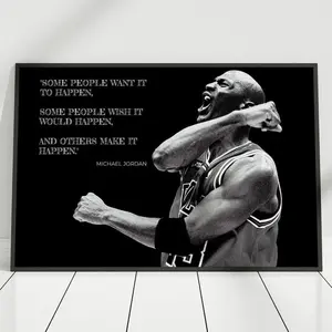Michael Jordan Motivation Poster  Wall Art, Vintage Print for Sports Fans & Home Decor (No Frame)