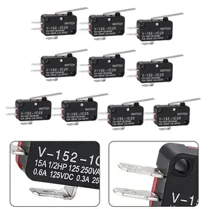 10PC Limit Switch Medium Hinge Lever, Momentary Snap-in Switch 12V 3Pin 16A [TS1]