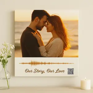 Personalized Soundwave Talking Voice Canvas Art: Voice/Video Message Gift for wedding