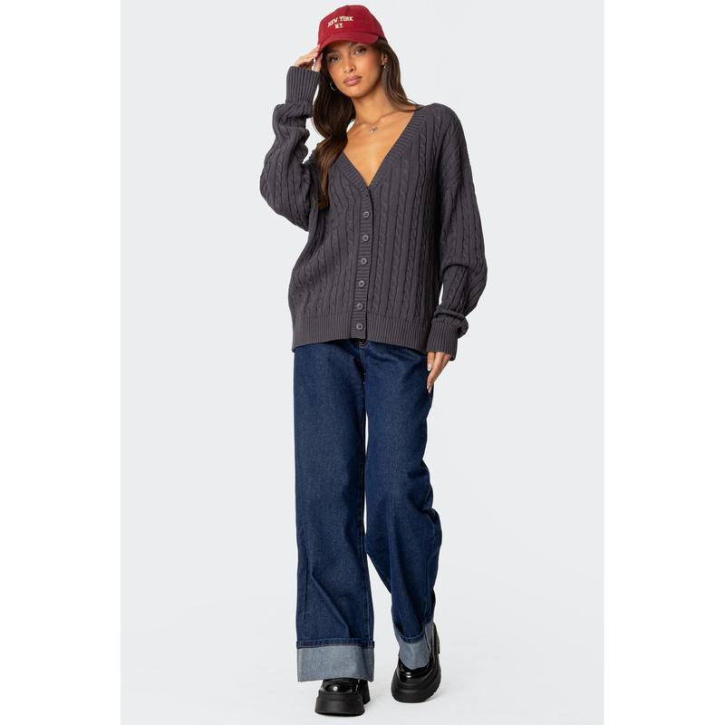 Francine Oversized V Neck Cardigan