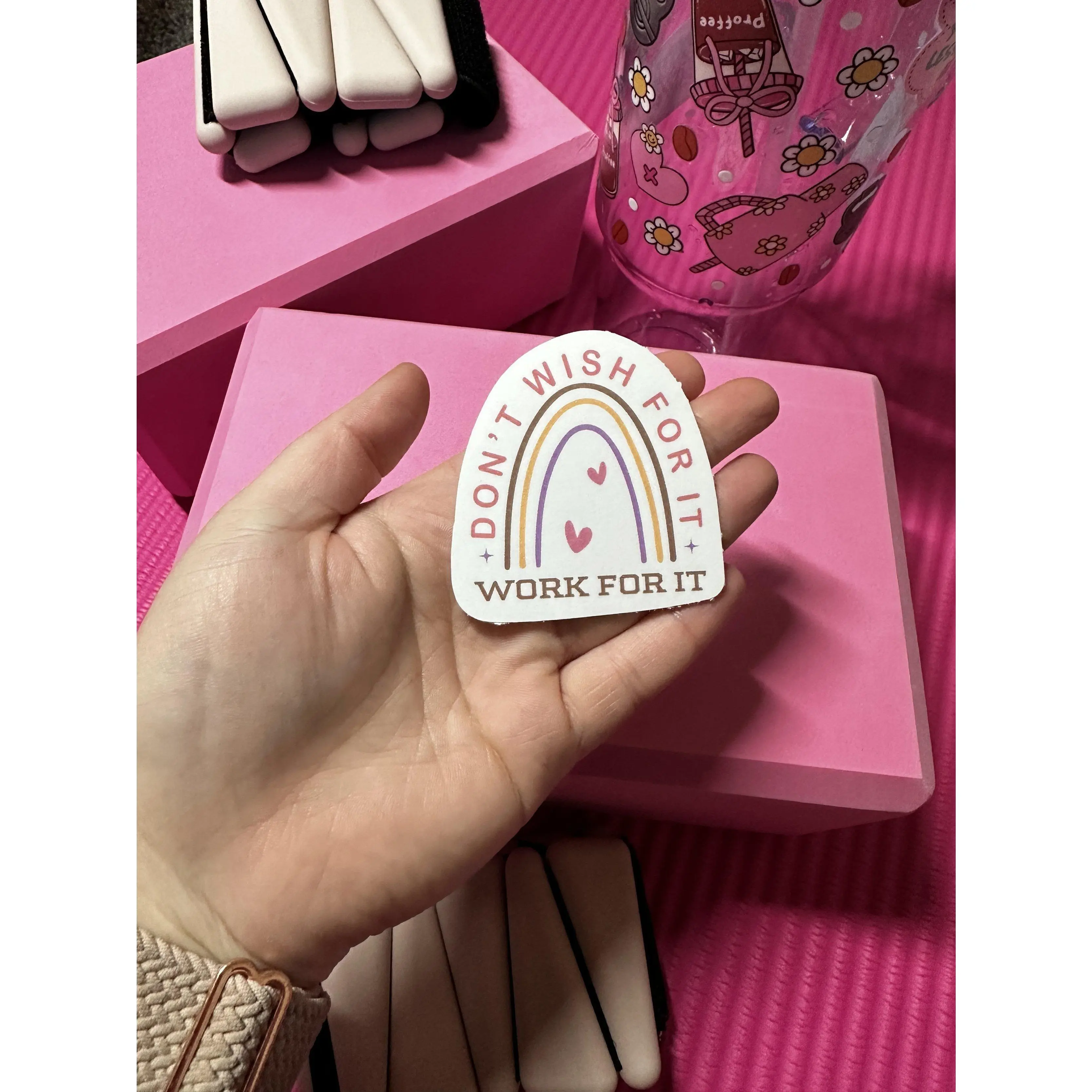 Don’t Wish for It, Work for It - Encouragement Gym Sticker