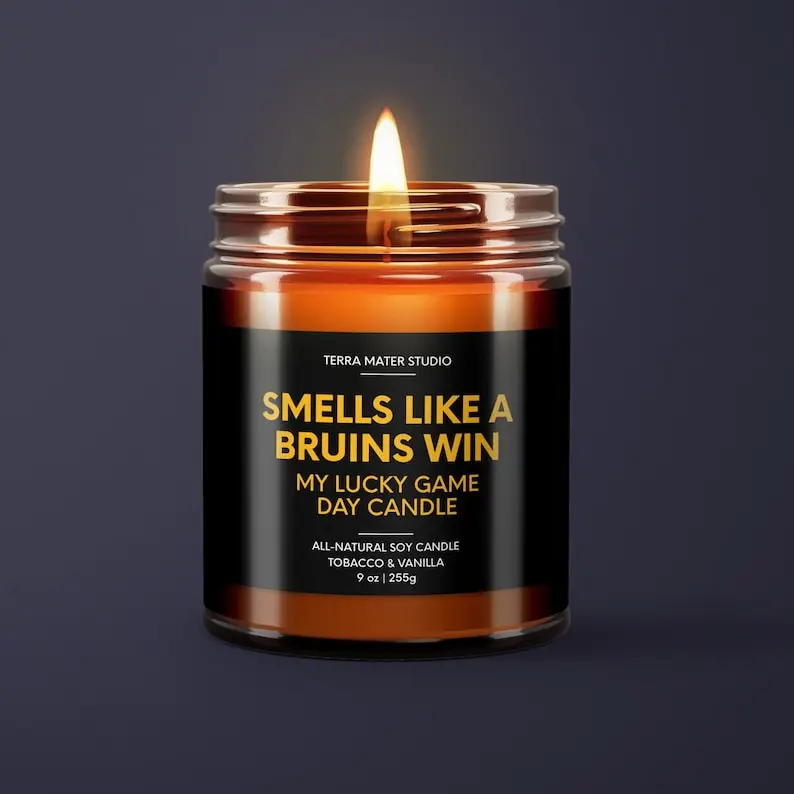 Smells Like A Bruins Win Candle,  Bruins Game Day Decor Candle, Candle Gift