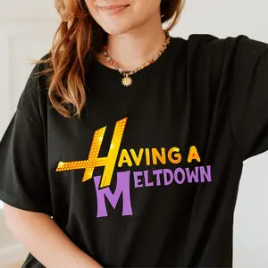 Having A Meltdown T-Shirt, Y2K Aesthetic, Cotton Tee with Disco Graphic, Funny Mental Health Quote, Casual Streetwear for Women
