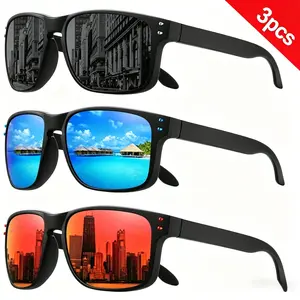Unisex 3 Pair Polarized Sports Sunglasses, UV400 PC Lenses Anti Glare Eyewear, Lightweight Durable UV Protection Glasses for Running Cycling Driving Outdoor Daily Wear fathersdaygift