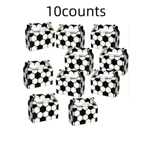 10 Pack Soccer Theme Party Favor Boxes – Colorful Paper Gift Boxes for Birthday, Anniversary, Graduation, Wedding, Bridal Shower, Christmas, Valentine’s Day & Sports Team Celebrations – Ideal for Candy, Sweets & Snacks