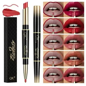 2-in-1 Waterproof Matte Lipstick Lip Liner Pencil Pen Nude Color Long-Lasting Smooth Lip Liner Ideal Gift For Mother's Day Makeup