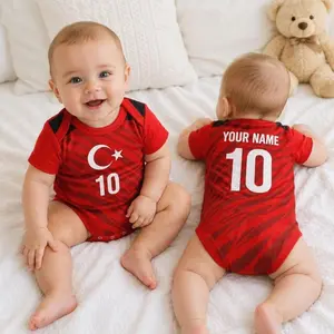 Turkey Soccer Baby Suit, Custom 2026 Fan Version, Personalized Name Number, Sport Apparel, Gift For Newborn 6P5 4VG