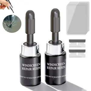 SunAuto 2026 New Windshield Crack Repair Kit, 2 Bottles Glass Crack Repair Liquid Windshield Repair for Chips and Cracks, Bulls-Eye and Star-Shaped Crack
