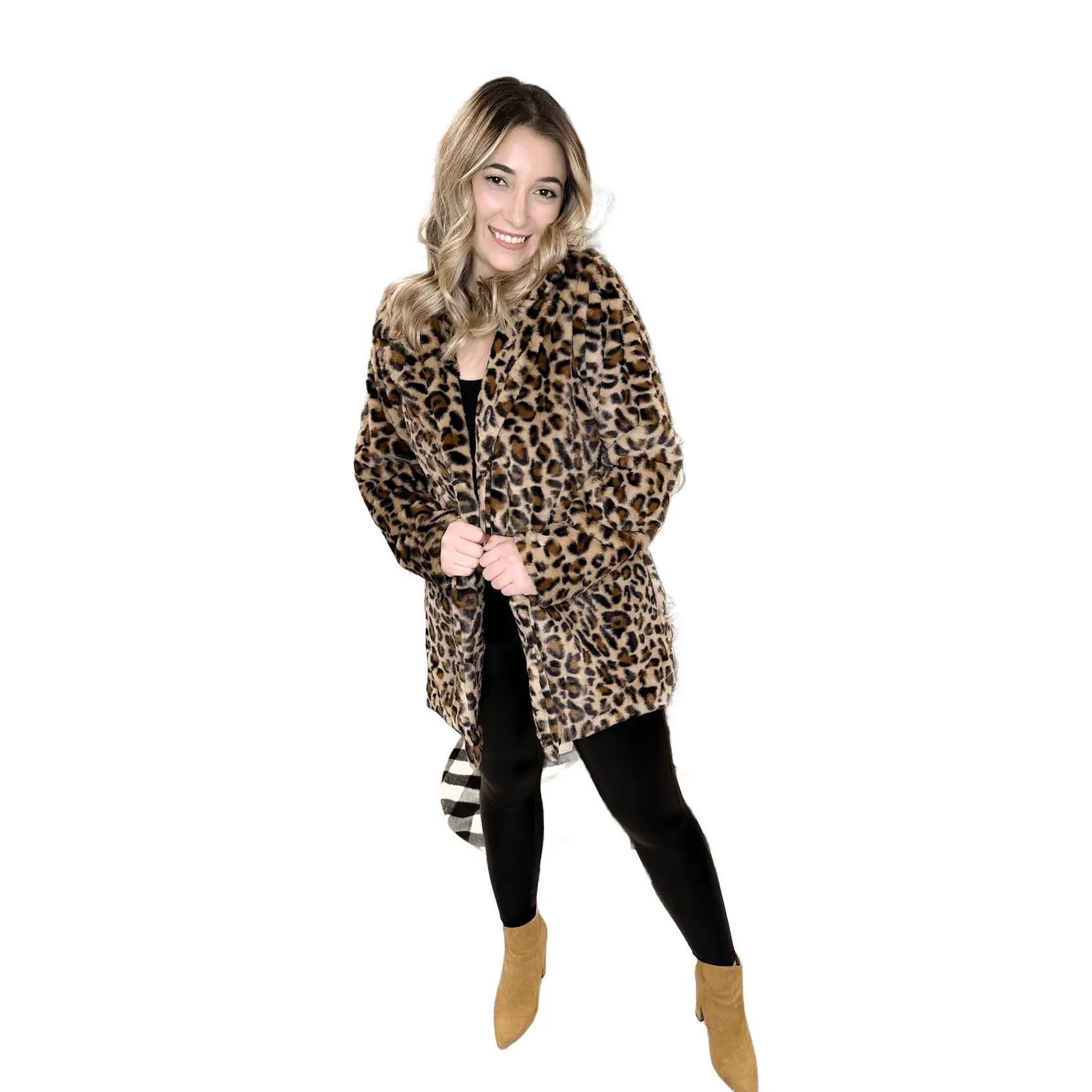 Leopard Print Faux Fur Jacket
