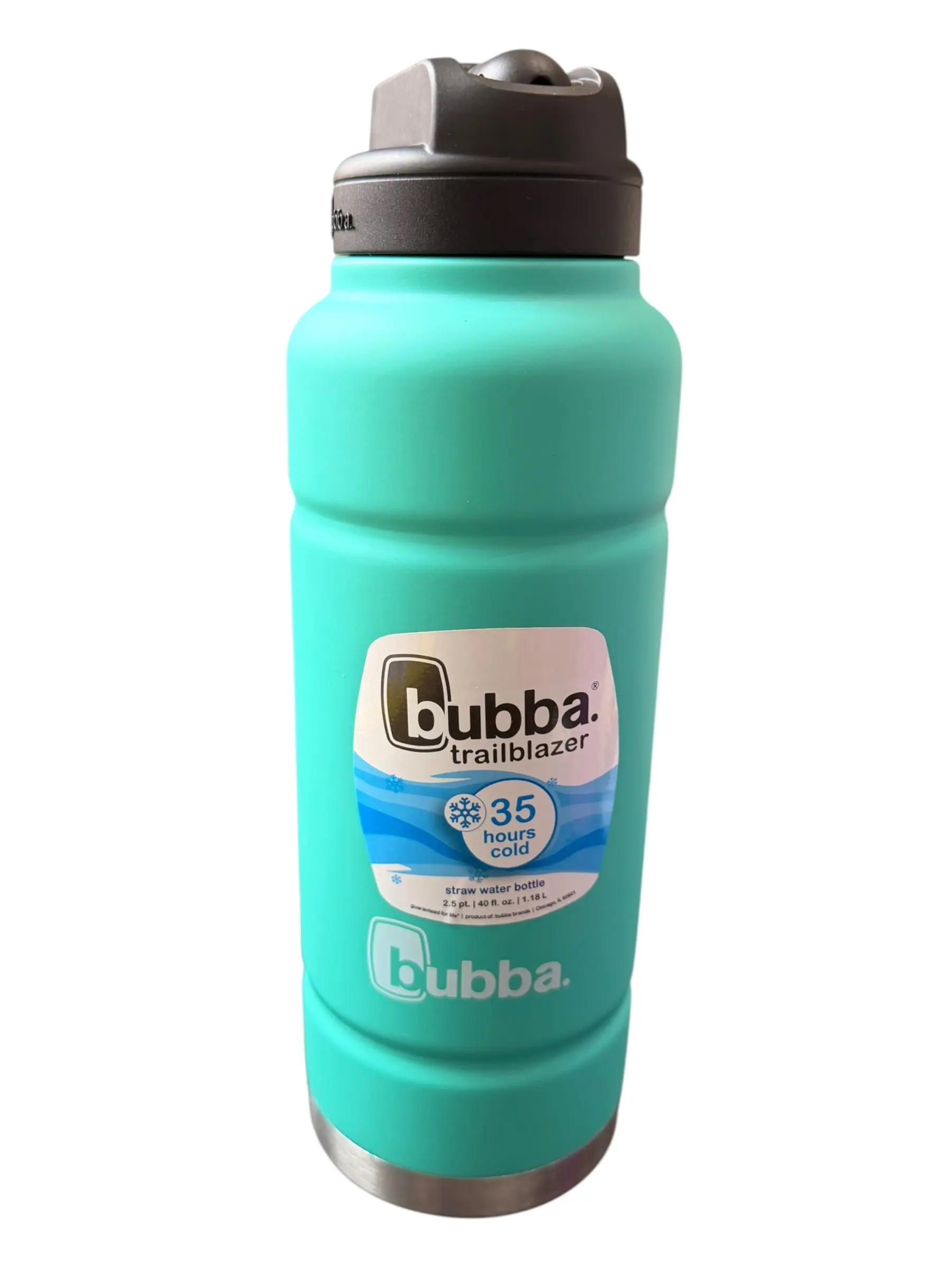 Bubba Trailblazer 40 oz Insulated Straw Water Bottle Teal Stainless Steel
