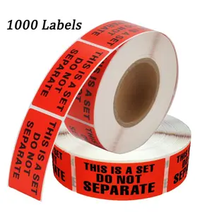 1000 Lables 1"x2" This is a Set Do Not Separate Labels Red Warning Stickers Sold As Set Labels, FBA Labels, Shipping Labels