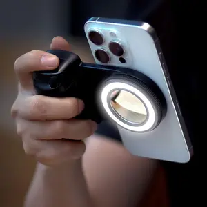 Magnetic Smartphone Camera Shutter Grip, Bluetooth-compatible Selfie Stick Handle, Camera Photo Stabilizer with LED Fill Light, Cellphone, Cellphone Accessories