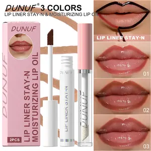 2 Pieces of Tear Off Glitter Lip Gloss+lip Oil, Durable, Glossy and Not Easy To Touch Cup Lip Gloss, Tear Off Mouth Red Lip Glaze Lipliner, Lipstick