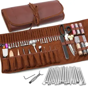 SAKER Leather Working Tools Kit - 72PCS Set with Storage Bag, High-Quality Materials, Sewing & Carving Tools, Perfect for Beginners & Professionals