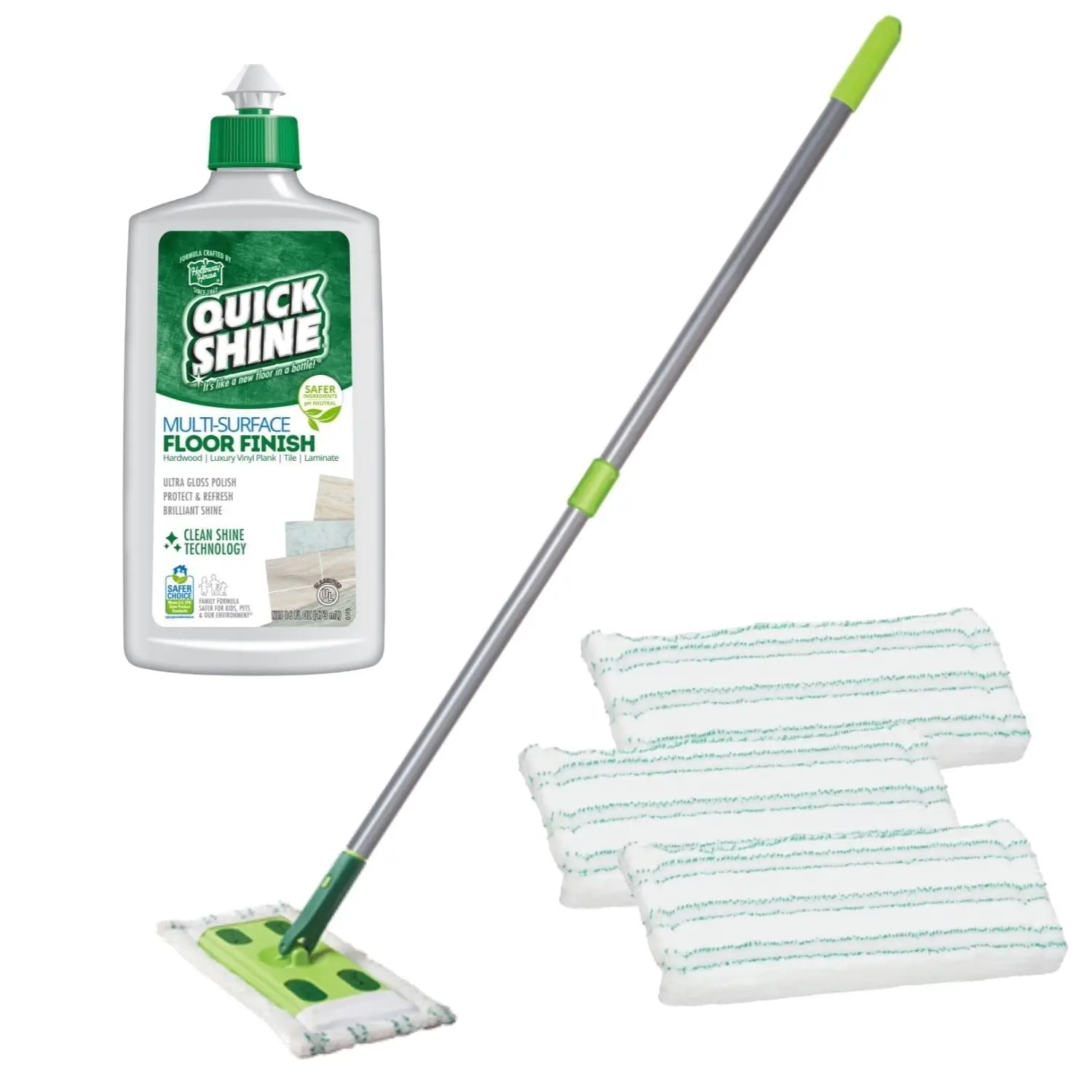 Quick Shine Multi-Surface Floor Finish, PFAS-Free Formula, All Purpose Household Floor Polish, 27 fl oz