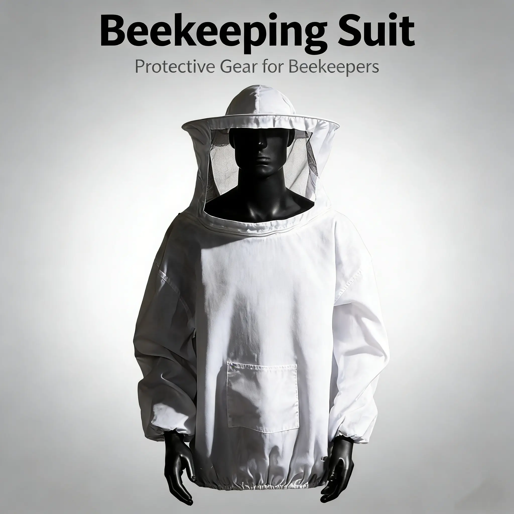 Bee Protection Suit with Zipper, Mosquito and Bee Guard Clothing, Includes Bee Hat, Veil Hood, Essential Beekeeping Safety Gear for Outdoor Activities, Protector