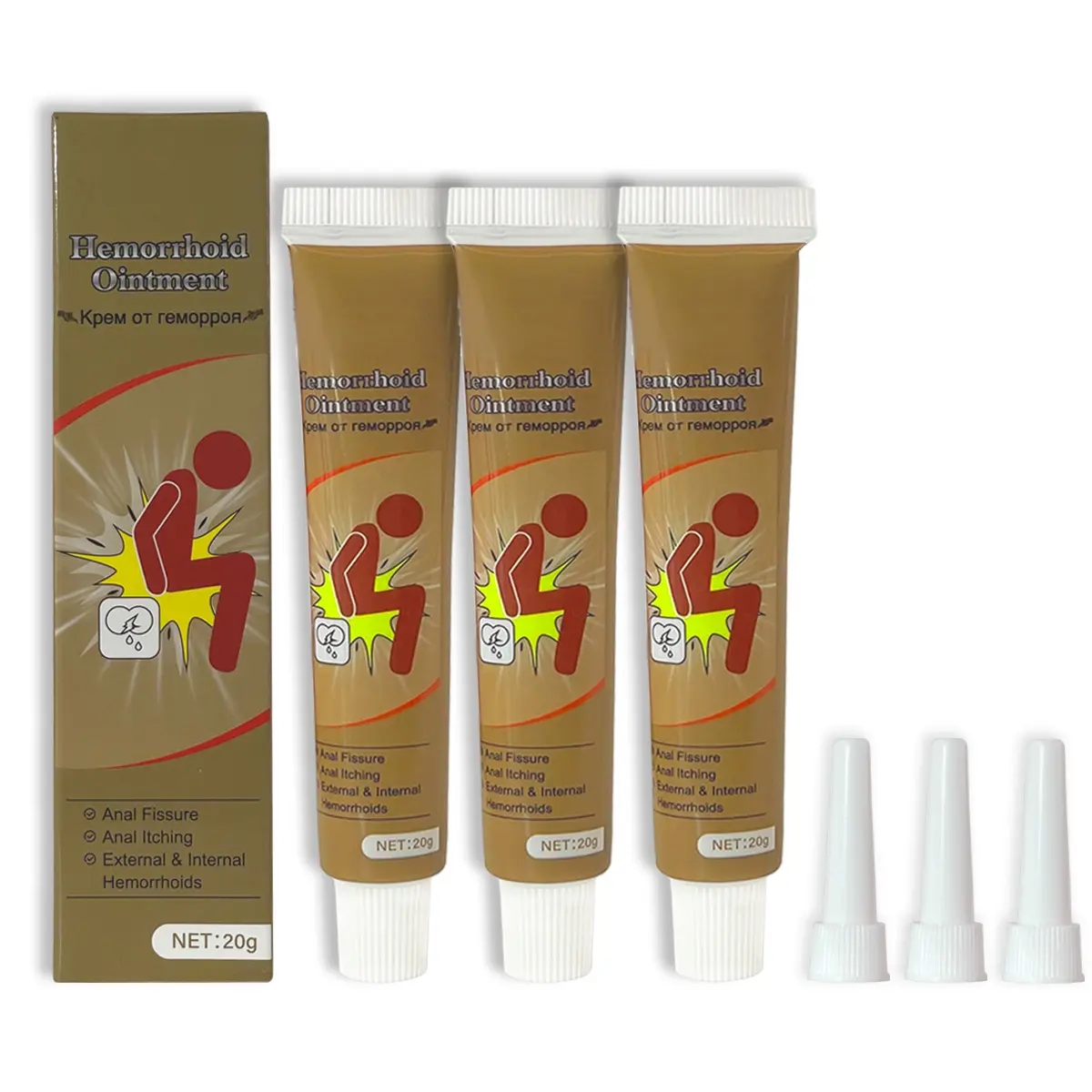 Hemorrhoid Massage Cream – Herbal Body Ointment for Men & Women| 20g Natural Relief for Itching, Pain & Swelling| Body Care Solution(2 Pcs)