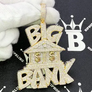 Big Bank $ CZ Hip Hop Bling Iced Out Pendant
