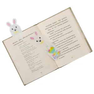 2" x 5 1/4" Bulk 48 Pc. Easter Bunny Plastic Clip Bookmarks