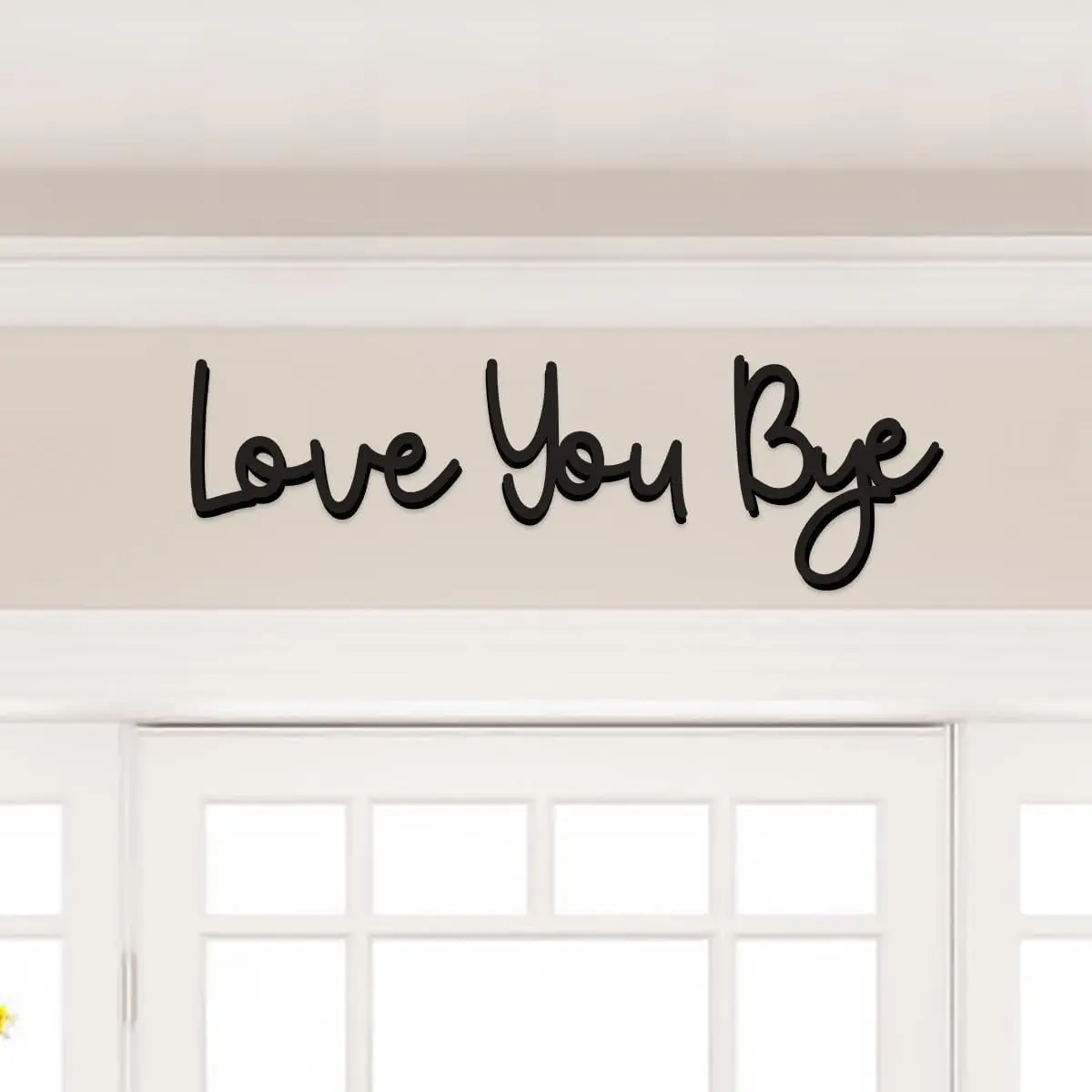 Wall Decor Love You Bye Sign, Wooden Home Sign, Hanging Hallway Decoration, Room Decor, Express Love and Warmth, Boho Style Wall Art for Home, Novelty Decor, Home Office Decor, Home Decor Products, Ideal for Family and Lovers