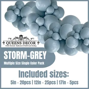 Storm Grey  Balloons Packs multiple sizes 5", 12", 17", and more base on selected package