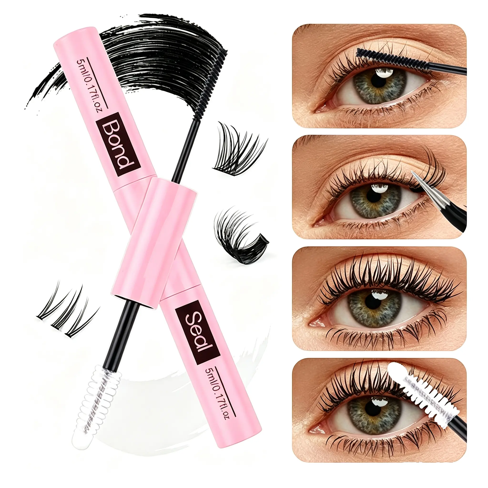 Double Head Lash Extension Glue Waterproof Sweatproof Bond Seal Mascara Glue