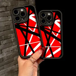 Eddie Van Halen Graphic Guitar Lines Simple Protective Phone Case, Anti-Drop Soft Tpu Back Cover for iPhone 16 15 14 13 12 11 Pro Max Mini XR XS X 7 8 Plus Casing