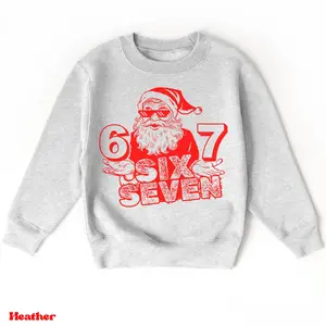 Six Seven Santa Toddler & Youth Sweatshirt, Funny Christmas Sweater, Christmas Gift