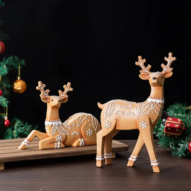 New Christmas Reindeer Resin Ornament Furniture Christmas Decoration Props Crafts Christmas Decorations