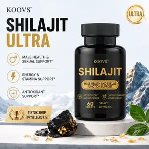 KOOVS Shilajit Energy Support Tablets – Himalayan Shilajit with Ashwagandha & Ginseng | Adaptogen Mineral Complex for Daily Wellness | 60 Count