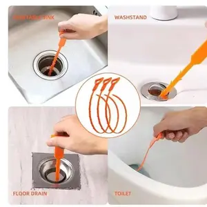 3-Pack Drain Hair Remover Tool Flexible Reusable No Chemicals Safe for All Drains Easy to Use for Home Use