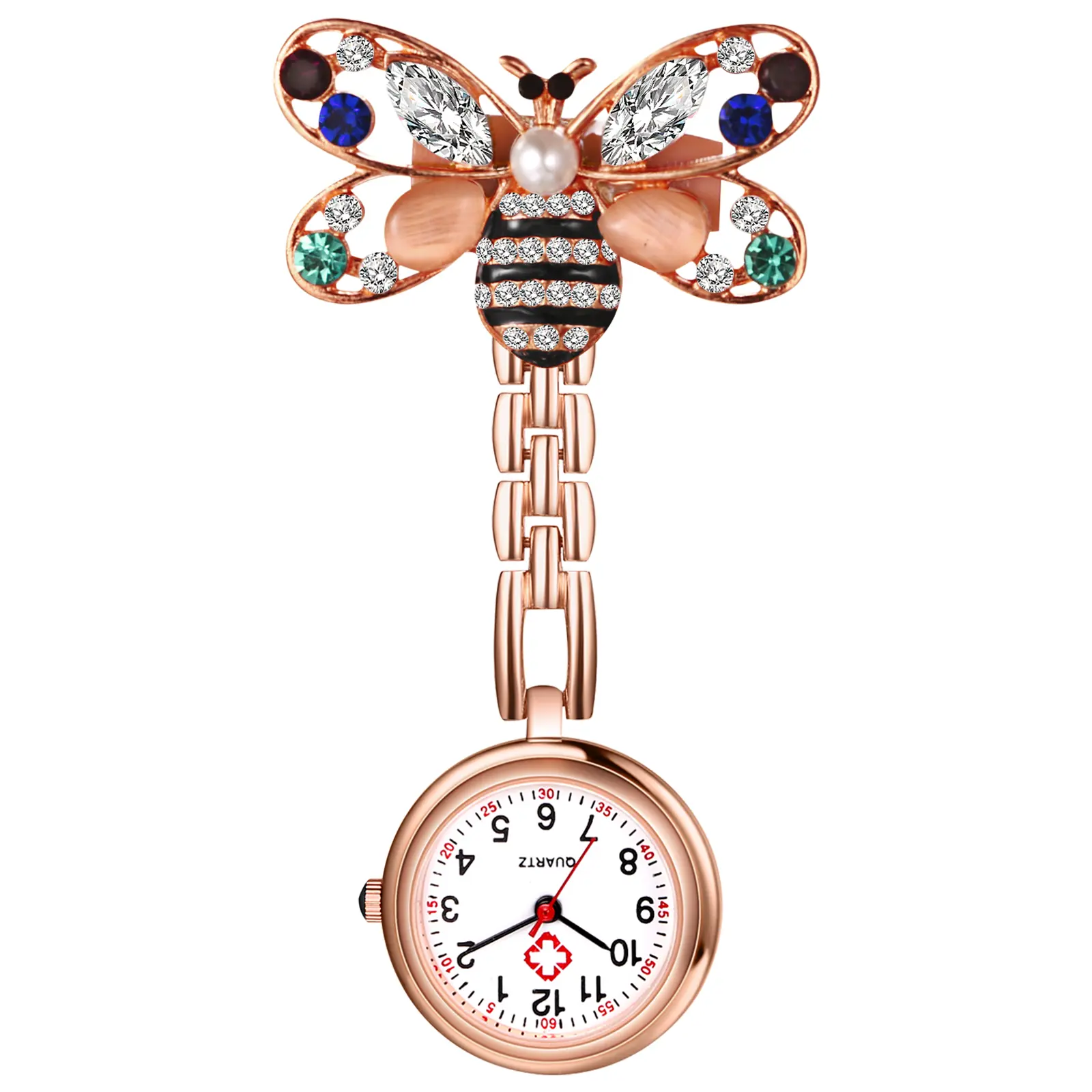 OIDEA Bee Nurse Fob Watch with Easy Read Dial and Clip for Healthcare Work
