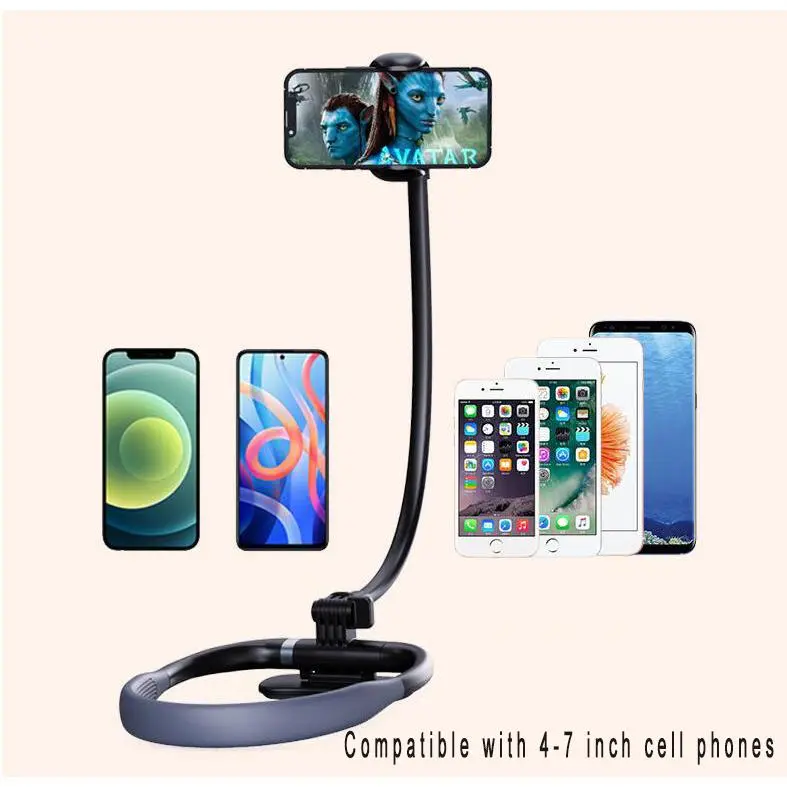 Gooseneck Phone Holder for Neck or Desk – Stable Base Even on Soft Quilt | 16" Adjustable Arm | Magnetic Lock Secures Your Phone | No More Sore Hands