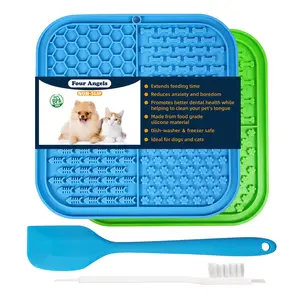 2PCS Lick Mat for Dogs and Cats,Premium Lick Pad with Suction Cups for Dog Anxiety Relief,Slow Feeder Dog Bowls, Bathing, Grooming and Training-MSD silicone