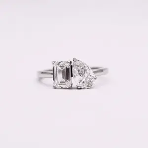 Twin Emerald Pear Eternal Ring