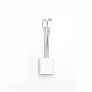 Dual Line Lightning-Type C Ethernet Adapter for iPhone Android, High-Speed Data Transfer, Compatible with Multiple Devices