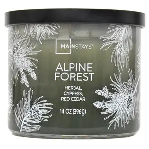 Mainstays 3-Wick Ombre Wrapped Alpine Forest Scented Candle, 14 oz