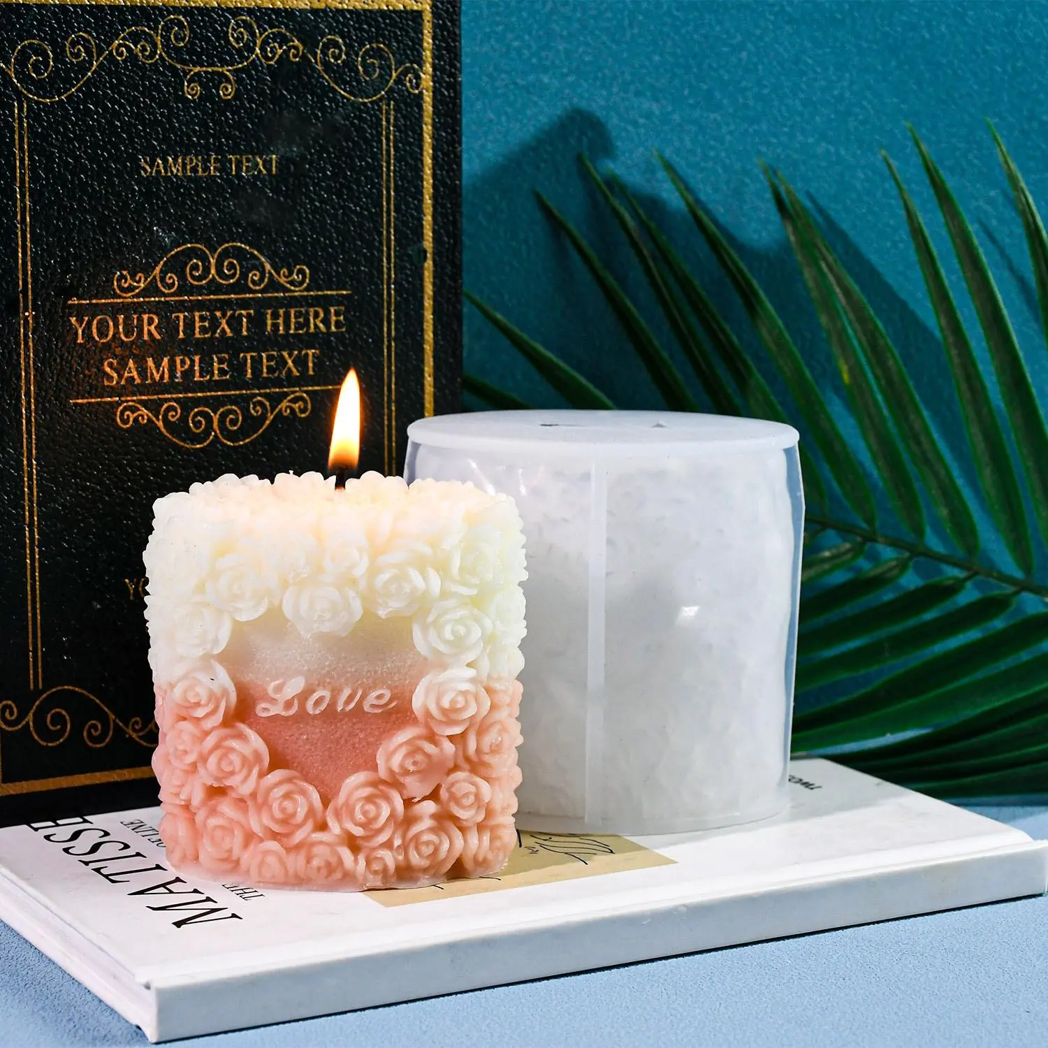 Rose Shaped Silicone Mold, 1 Count DIY Aromatherapy Candle Mold, Handmade Soap Mold, DIY Candle Making Mold for Home Decoration, Crafts, Wax Melts, Soap Making Supplies, Candle Molds for Candle Making