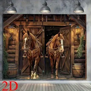 1pc Rustic Wild West Barn Door Tapestry Wall Hanging Indoor/ Outdoor Wall Art for Bedroom, Living Room, Office, Easy to Hang, Unique Gift for Friends-Funny College Room Hostel Decorations Bedroom Living Room Dorm Decor.