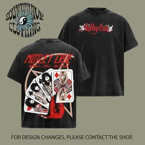 Vintage Motley Crue Band Tour Rock Shirt 80s 1980s Music Graphic Tee, Rock Band Shirt, Retro Music Tee, Rock Music Lover Shirt, Vintage Band Shirts Casual Comfort Cotton Fabric Fit Top , Top Men's and Women's Clothing